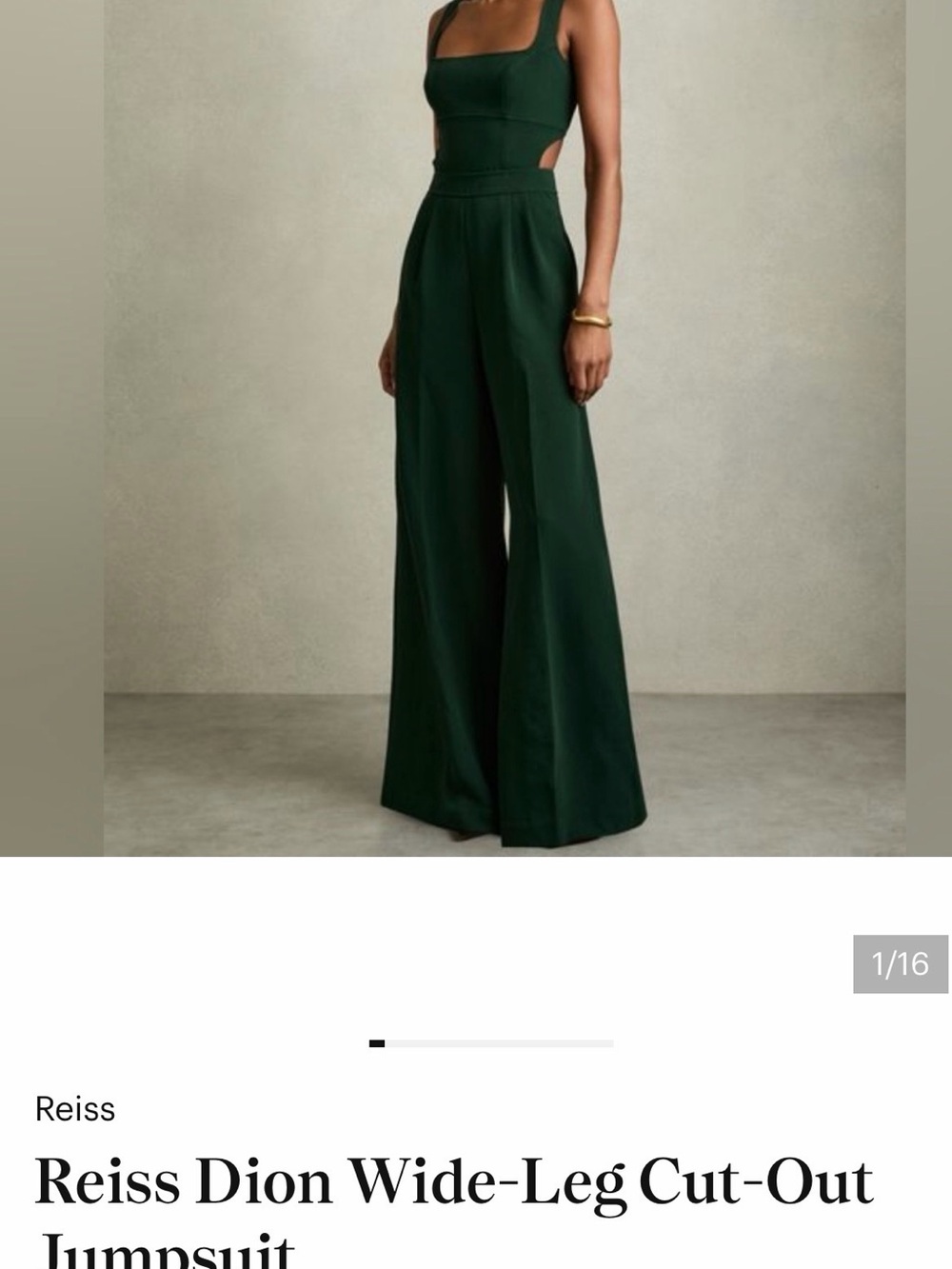 Reiss Dion Wide-Leg Cut-Out Jumpsuit - Picture 2 of 8